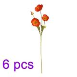 CreativeArrowy Simulated Four Headed 6 Pack Beauty Artificial Flower Garden 23In Home Decor Bendable Real Touch Wedding Silk Poppy Flowers