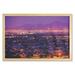 Arizona Wall Art with Frame Dramatic Phoenix Skyline Suburbs at Night Western Urban City Panorama Printed Fabric Poster for Bathroom Living Room 35 x 23 Violet and Multicolor by Ambesonne