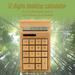 Eco-friendly Bamboo Electronic Calculator Counter Standard Function 12 Digits Solar & Battery Dual Powered for Home Office School Retail Store