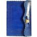 Jaald 10 Blue Handmade Leather Journal with lock & Writing Pad Blank Notebook For Men & Women