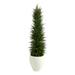 Nearly Natural 4ft. Cypress Artificial Tree in White Planter UV Resistant (Indoor/Outdoor)