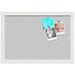 PinPix ArtToFrames 10x16 Custom Cork Bulletin Board Chic Polka Dot Blue Poster Board Has a Fabric Style Canvas Finish Framed in Satin White Frame (PinPix-1501)