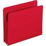 Smead TUFF Pocket Straight Tab Cut Letter File Pocket - 8 1/2 x 11 - 3 1/2 Expansion - Poly - Red - 4 / Pack | Bundle of 10 Packs