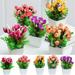 Cheer.US Potted Artificial Flower Arrangements Table Centerpiece Decoration Fake Flowers with Vase Silk Rose Peony Faux Flowers in Pot for Home Decor Indoor