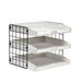 Elegant Designs 12.5 Home Office Wood Desk Organizer Mail Letter Tray with 3 Shelves White Wash