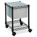 Safco Compact Mobile File Cart 1 Shelf - 4 Casters - Steel - x 15.5 Width x 14 Depth x 19.5 Height - Black - 1 Each