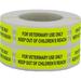 For Veterinary Use Only Keep Out of Childrenâ€™s Reach Labels | 0.5â€³ x 1.5â€³ - 500 Pack