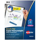 Avery Secure Top Sheet Protectors Heavy Gauge Letter Diamond Clear 25/Pack and Avery Nonstick Heavy-Duty EZD Reference View Binder Black Available in Multiple Sizes Bundle