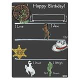Cohas Old West Theme Birthday Milestone Chalkboard 9 by 12 inches No Marker