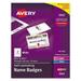 Avery 5362 Self-Laminating Laser/Inkjet Printer Badges 2 1/4 x 3 1/2 White 30/Box