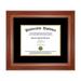 Single Diploma Frame with Double Matting for 17 x 11 Tall Diploma with Walnut 2 Frame