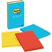 Post-it Notes Original Lined Notepads - Jaipur Color Collection 300 - 4 x 6 - Rectangle - 100 Sheets per Pad - Ruled - Assorted - Paper - Self-adhesive Repositionable - 3 / Pack