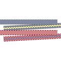 Barker Creek Double-Sided Trim Set of 2 Nautical Chevron Mixed-Design 70 feet of Double-Sided Trim -- 35 each of Two Designs Red & Navy Chevron and Navy & Yellow Chevron (3740)
