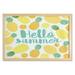 Hello Summer Wall Art with Frame Exotic Themed Pineapples and Citrus Fruits with Welcoming Words Printed Fabric Poster for Bathroom Living Room 35 x 23 Green Pale Green Yellow by Ambesonne