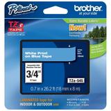 Genuine Brother 3/4 (18mm) White on Blue TZe P-touch Tape for Brother PT-2700 PT2700 Label Maker