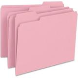 Smead File Folders with Single-Ply Tab Letter - 8 1/2 x 11 Sheet Size - 3/4 Expansion - 1/3 Tab Cut - Top Tab Location - Assorted Position Tab Position - 11 pt. Folder Thickness - Pink - 1.02 oz -