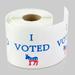 Round I Voted Democrat Stickers (2.5 inch 300 Labels per Roll 2 Rolls Red White Blue) for Election Day Voting or Patriotic