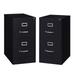 Home Square 2 Drawer Vertical Metal Filing Cabinet Set in Black (Set of 2)