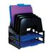 OIC Tray/Incline Sorter Combo 5 Compartment(s) - 14 Height x 9.1 Width x 13.5 Depth - Desktop - Black - 1 / Pack