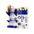 Wall Control Pegboard Hobby Craft Pegboard Organizer Storage Kit with White Pegboard and Blue Accessories
