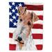 Carolines Treasures SC9628GF Wire Fox Terrier with American Flag USA Flag Garden Size Small multicolor