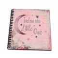 3dRose Dream Big Little One Pink Glamour Baby Girl Typography Art - Memory Book 12 by 12-inch