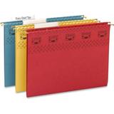 Smead TUFF Hanging Folders with Easy Slide Tab Letter - 8 1/2 x 11 Sheet Size - 1/3 Tab Cut - Top Tab Location - Assorted Position Tab Position - 11 pt. Folder Thickness - Red Blue Yellow - 2.50 o