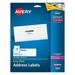 Avery Address Labels with Sure Feed for Laser Printers 1-1/3 x 4 350 Labels Permanent Adhesive (5262) White