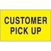 Customer Retrieval: 500 Yellow Labels - Customer Pick Up 3x5 Inches - 500/Roll