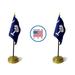 Made in The USA Flag Set. 2 South Carolina Rayon 4 x6 Miniature Office Desk & Little Hand Waving Table Flags Includes 2 Bronze Flag Stands & 2 Small Mini South Carolina Stick Flags
