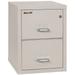 FireKing 25 Two-Drawer Vertical Fire Resistant File Cabinet Letter Size 25 Depth 1-Hour Fire Resistant Impact Rated Cabinet With Heavy-Duty Keylock Platinum