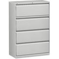 Lorell Lateral File - 4-Drawer 36 x 18.6 x 52.5 - 4 x Drawers for File - Legal Letter A4 - Lateral - Rust Proof Leveling Glide Interlocking Ball-Bearing Suspension Label Holder - Light Gray