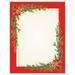 Festive Foliage Frame Christmas Letter Papers - Set of 25 Christmas stationery papers are 8 1/2 x 11 compatible computer paper