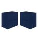 Home Square 2 Drawer Lateral Metal Filing Cabinet Set in Navy (Set of 2)