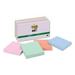 Post-it Recycled Notes in Wanderlust Pastels Collection Colors 3 x 3 90 Sheets/Pad 12 Pads/Pack (65412SSNRP)