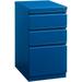 Scranton & Co 20 3-Drawer Modern Metal Mobile Pedestal File Cabinet in Blue