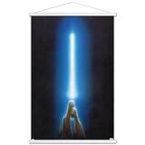 Star Wars: Original Trilogy - Blue Lightsaber Wall Poster with Wooden Magnetic Frame 22.375 x 34