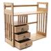 Oukaning Bamboo Desktop Bookshelf Counter Top Bookcase Desk Storage Organizer Desk