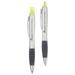 AbilityOne 7520016205405 SKILCRAFT Rite-N-Lite Deluxe Fluorescent Yellow/Black Ink Chisel/Conical Tips Silver/Black Barrel 2/Pack