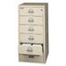 FireKing Six-Drawer Card Check Note Filing Cabinet Wide Fire Resistant Cabinet 31 Depth 1-Hour Fire Resistant Impact Rated Cabinet High-Security Keylock Taupe