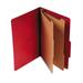 Universal Bright Colored Pressboard Classification Folders 2 Expansion 2 Dividers 6 Fasteners Legal Size Ruby Red 10/Box (10313)