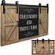 Excello Global Products Rustic Wood Chalkboard with Four 4x6 Hideaway Photos: Large Wall Mounted Magnetic Chalk Board Perfect for Kitchen Dcor Restaurant Menu Bulletin Sign - EGP-HD-0148