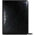 Jack Georges Voyager Hand-Stained Buffalo Leather Letter Size Zip Around Writing Pad Black #7112 (Black)