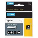 Dymo Rhino Flexible Nylon Labels 0.75 Width - Thermal Transfer - White Black - Nylon - 1 Each