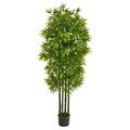 Nearly Natural 5.25 Artificial Bamboo Tree with a Black Pot