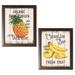 Gango Home Decor Traditional Smoothie Bar & Organic Farm Garden by Debbie DeWitt (Ready to Hang); Two 12x18in Brown Framed Prints