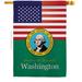 US Washington House Flag Regional States United State American Country Decoration Banner Small Garden Yard Gift Double-Sided Made In USA 28 X 40