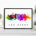 Pera Print Las Vegas Skyline Nevada Poster Las Vegas Cityscape Painting Unframed Poster Las Vegas Nevada Poster Nevada Home Office Wall Decor - 16x24 Inches