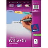 Avery Big Tab Write & Erase Durable Dividers 5 Multicolor Tabs 5 x Divider(s) - 5 Write-on Tab(s) - 5 - 1 Tab(s)/Set - 8.5 Divider Width x 11 Divider Length - 3 Hole Punched - Multicolor Plast