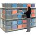 Global Industrial Record Storage Rack 48 W x 48 D x 60 H With Polyethylene File Boxes Gray